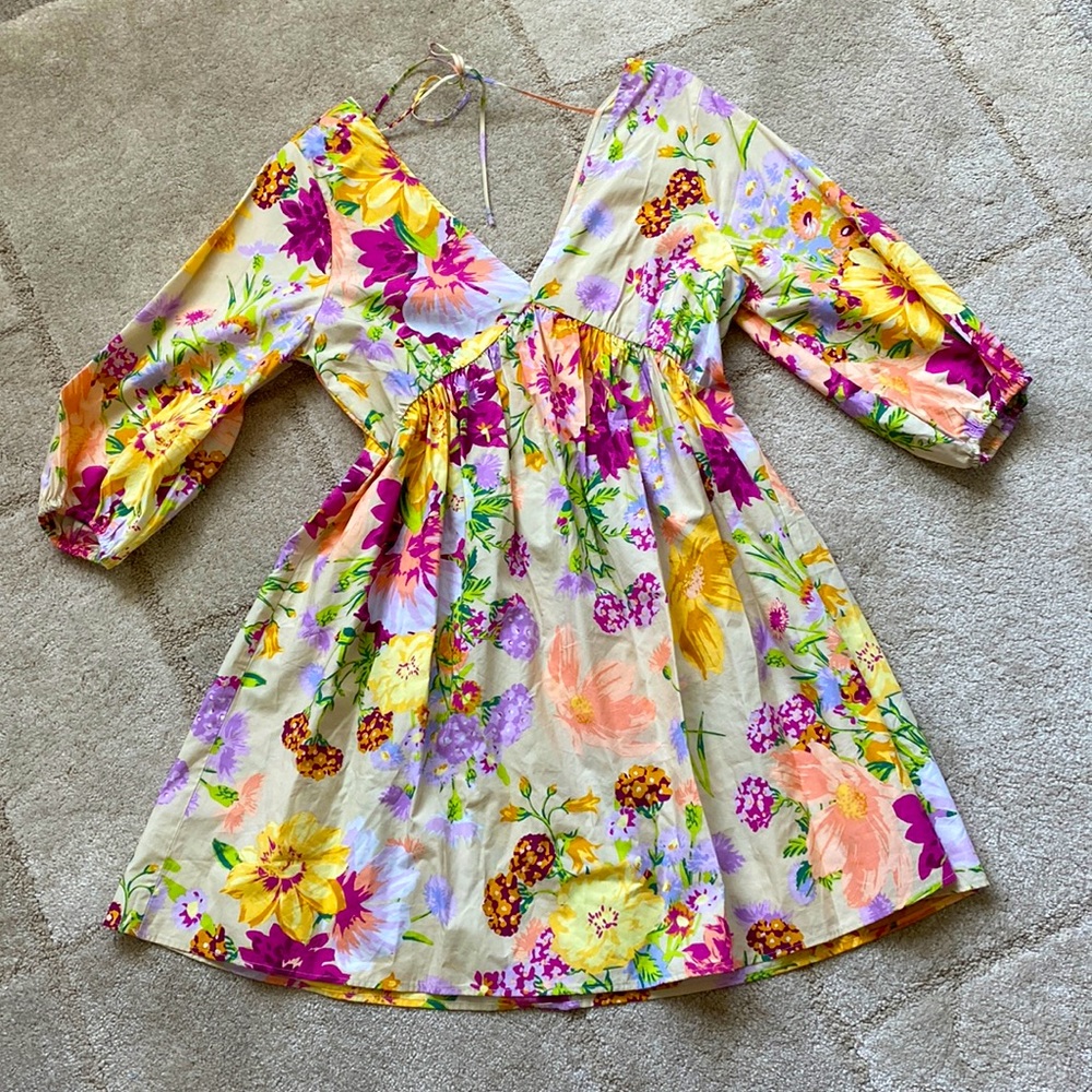 H&M cotton/viscose A-line floral dress S